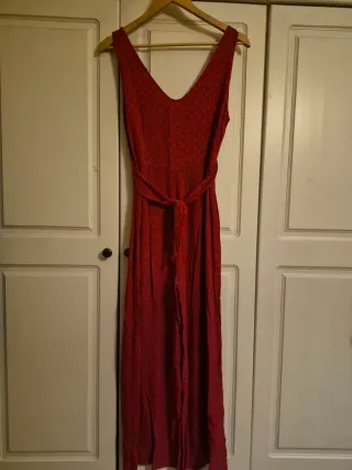 Mono largo rojo estampado