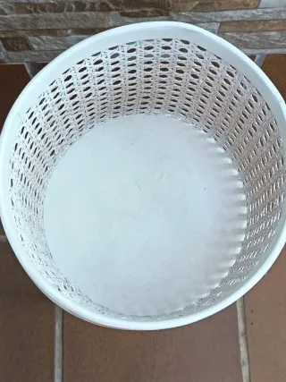 Macetero, cesta y maceta mimbre 3 piezas