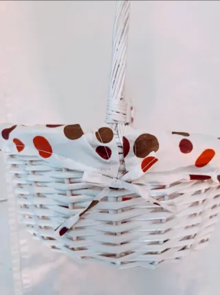 Macetero, cesta y maceta mimbre 3 piezas