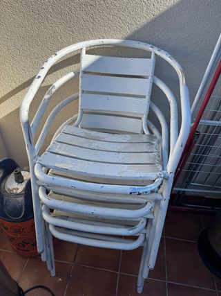 Conjunto 5 Sillas Jardín Blancas