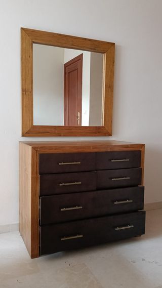 Conjunto Dormitorio Madera Rústica