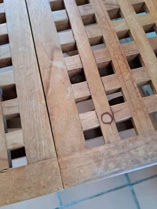 Mesita auxiliar madera balcón/terraza