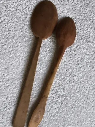 2 CUCHARAS MADERA CASA ANTIGUA  PUCHERO COCINA