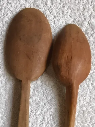 2 CUCHARAS MADERA CASA ANTIGUA  PUCHERO COCINA