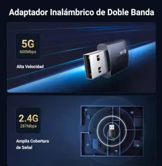 Adaptador WiFi 6 UGREEN AX900Mbps USB 3.0