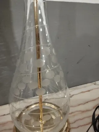 Lámparas cristal tallado doradas