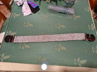 Cinturón elástico beige y marrón