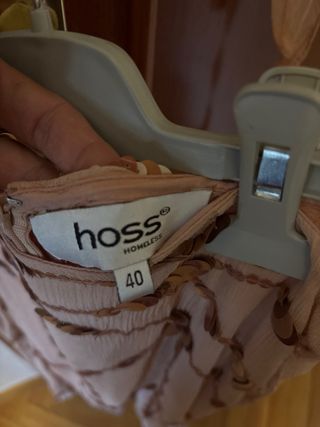 Conjunto Hoss Intropia Top y Falda Seda Lentejuela