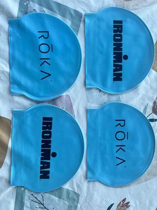 Lote 4 Gorros Natación Roka Ironman Azul