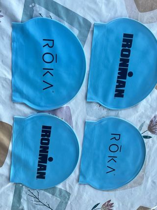 Lote 4 Gorros Natación Roka Ironman Azul
