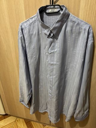 Camisa Vintage Gianni Versace Azul Rayas
