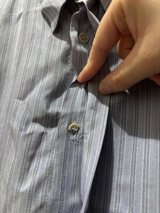 Camisa Vintage Gianni Versace Azul Rayas