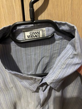Camisa Vintage Gianni Versace Azul Rayas