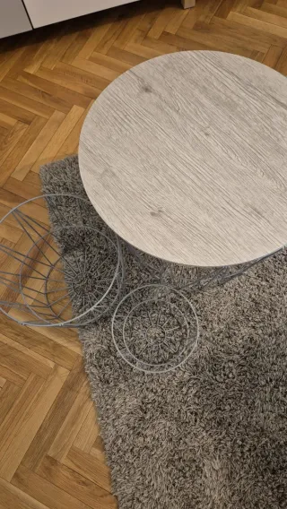 Mesas Auxiliares Alambre Metal y Madera