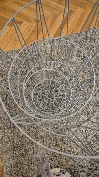 Mesas Auxiliares Alambre Metal y Madera