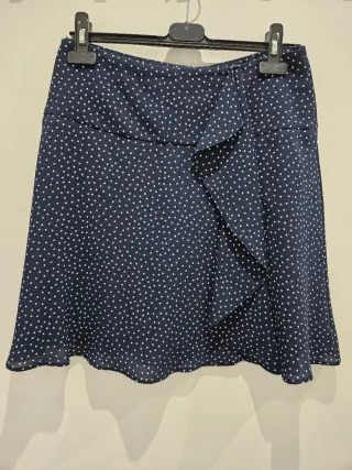 Falda azul marino lunares talla 40