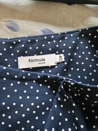 Falda azul marino lunares talla 40
