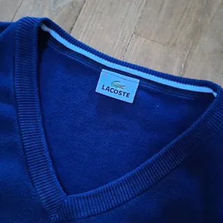Jersey Lacoste V-Neck Azul Talla XXL