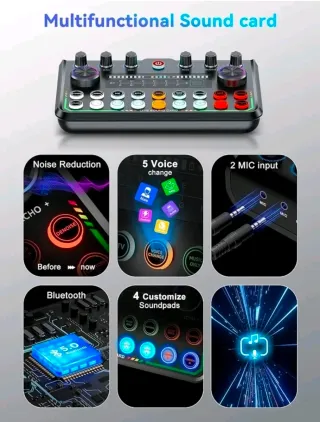 Kit Podcast 2 Microfoni Mixer Audio Bluetooth