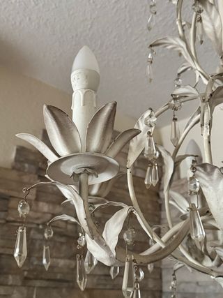 Lámpara araña vintage cristal y metal