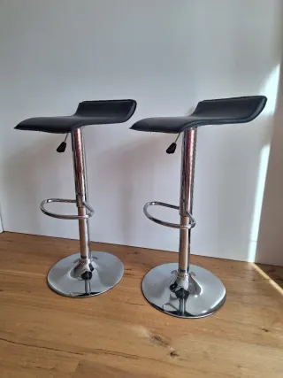 Pack 2 Taburetes Cocina Cuero y Metal