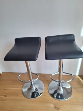 Pack 2 Taburetes Cocina Cuero y Metal