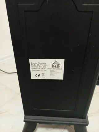 Estufa chimenea negra efecto fuego