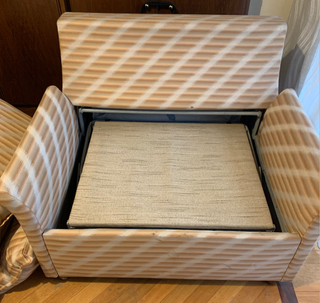 Poltrona letto singolo beige/marrone