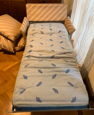 Poltrona letto singolo beige/marrone