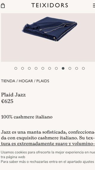 Manta Teixidors Cachemir Azul Nueva