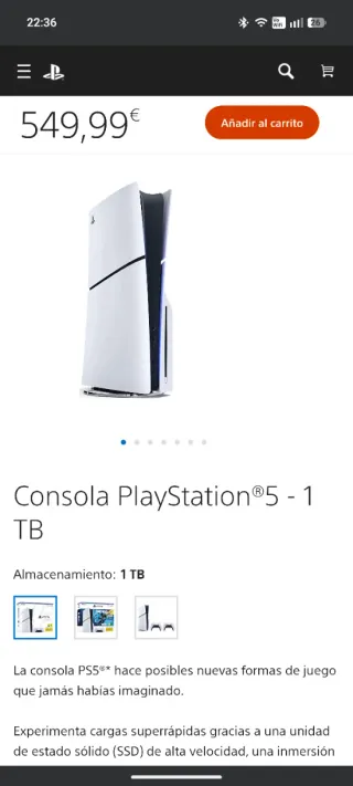 Sony PS5 Slim Edición Blanca.
