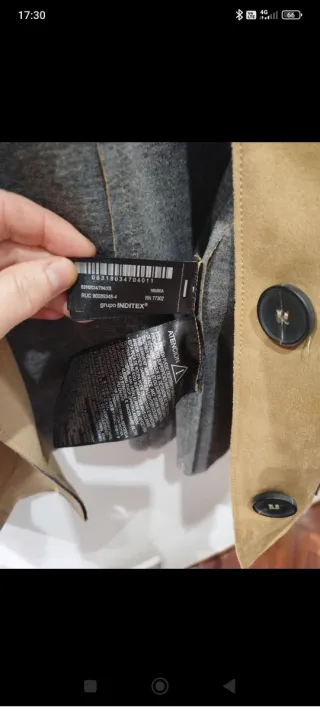 Cazadora efecto ante Zara tostado