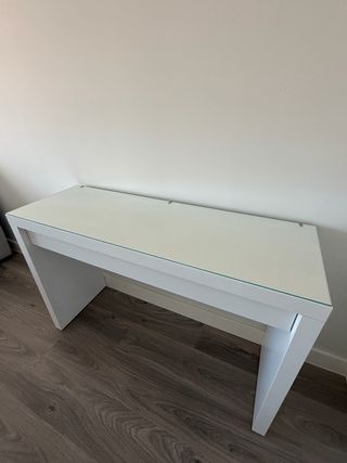 Aparador/Tocador blanco y cristal - SIN AVERIAS