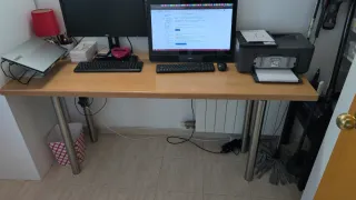 Escritorio madera y metal 180x60