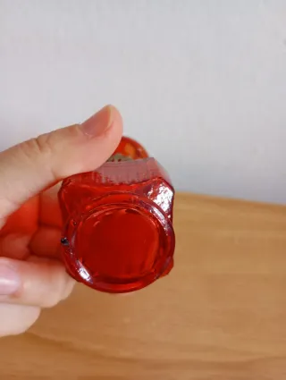 Quinqué de cristal rojo vintage