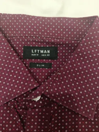 Camisa Lefties Estampada Burdeos Talla M
