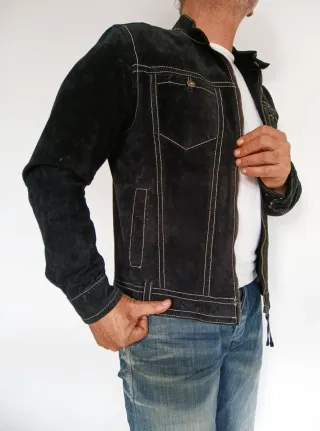 Cazadora piel Ante nubuk nueva M Medidas indicadas