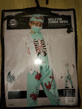 Disfraz Niño Médico Zombie Talla 10-12