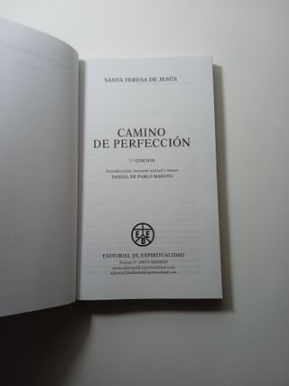 CAMINO DE LA PERFECCIÓN - SANTA TERESA DE JESÚS