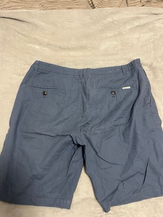 Pantalones cortos de lino azul