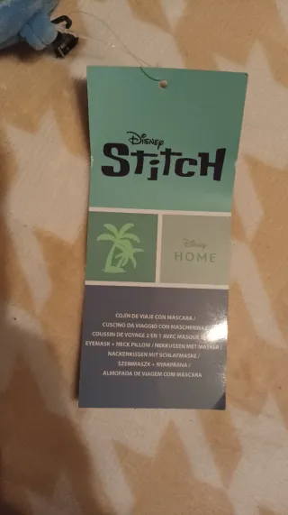 Cojín y Antifaz Stitch Disney con etiqueta