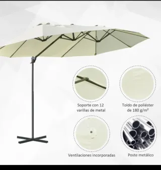 Sombrilla doble jardín