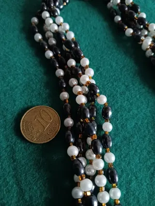 Collar vintage perlas y ônix sin usar