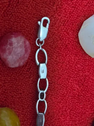 Pulsera de plata 9,25ley y Ópalo de fuego.