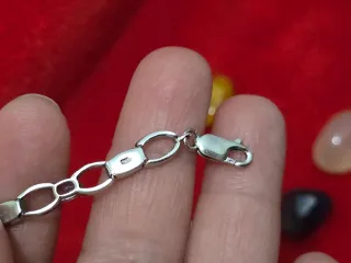 Pulsera de plata 9,25ley y Ópalo de fuego.