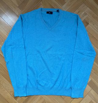Jersey Gant Azul Cuello V Talla L