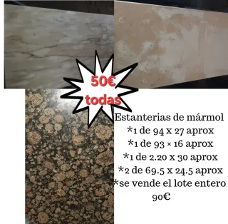 Estanterías de mármol 50€