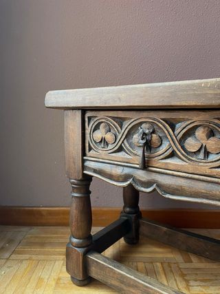 Mesa auxiliar rústica madera maciza