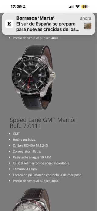 Reloj Philippe Vandier Negro y Rojo mode