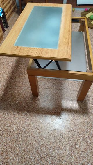 Mesa de centro madera y cristal